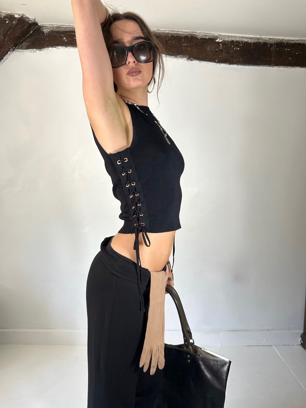 879 Lace Up Tank