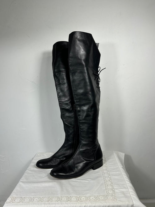 Lace Up Fold Boots