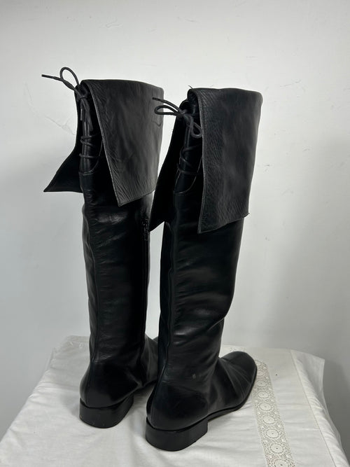 Lace Up Fold Boots