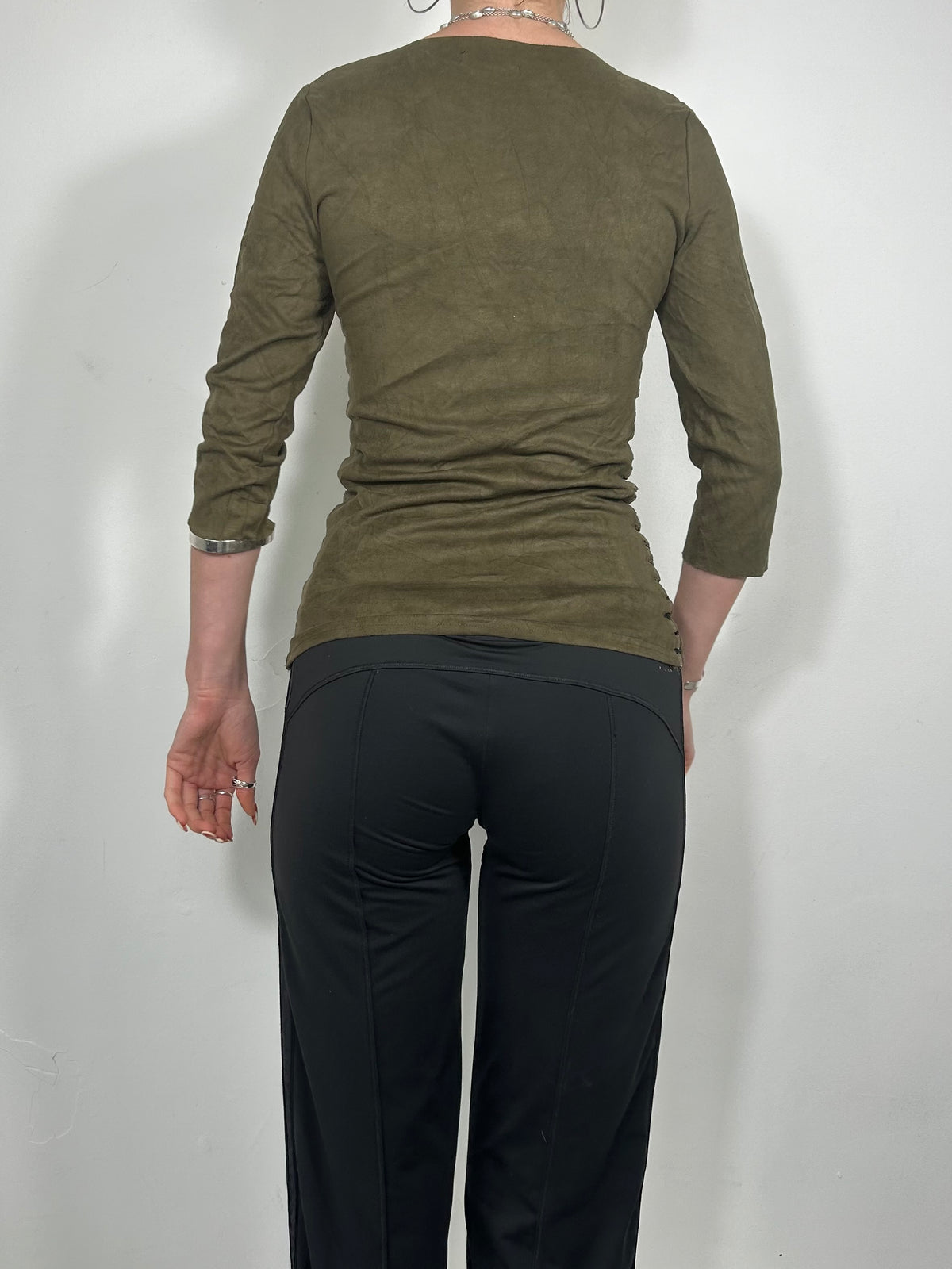 017 Suede Cut Out Top