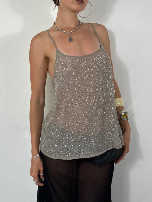 093 Beaded Drape Cami