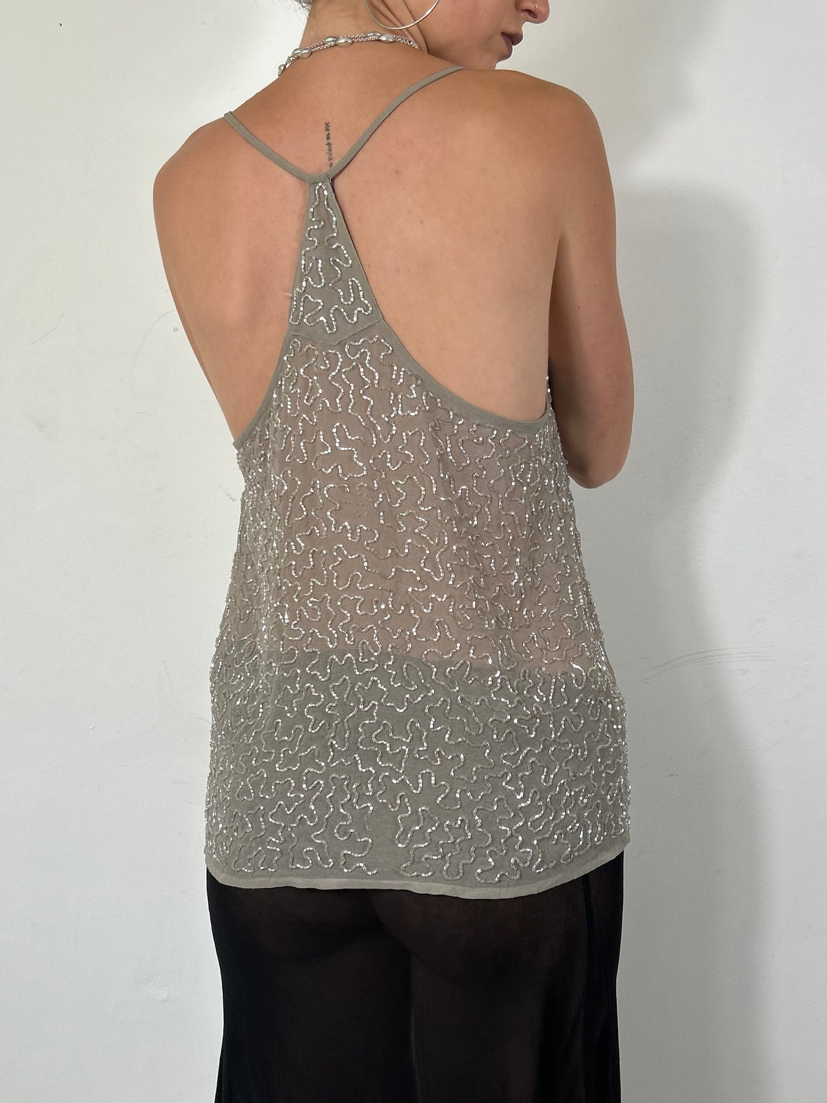 093 Beaded Drape Cami