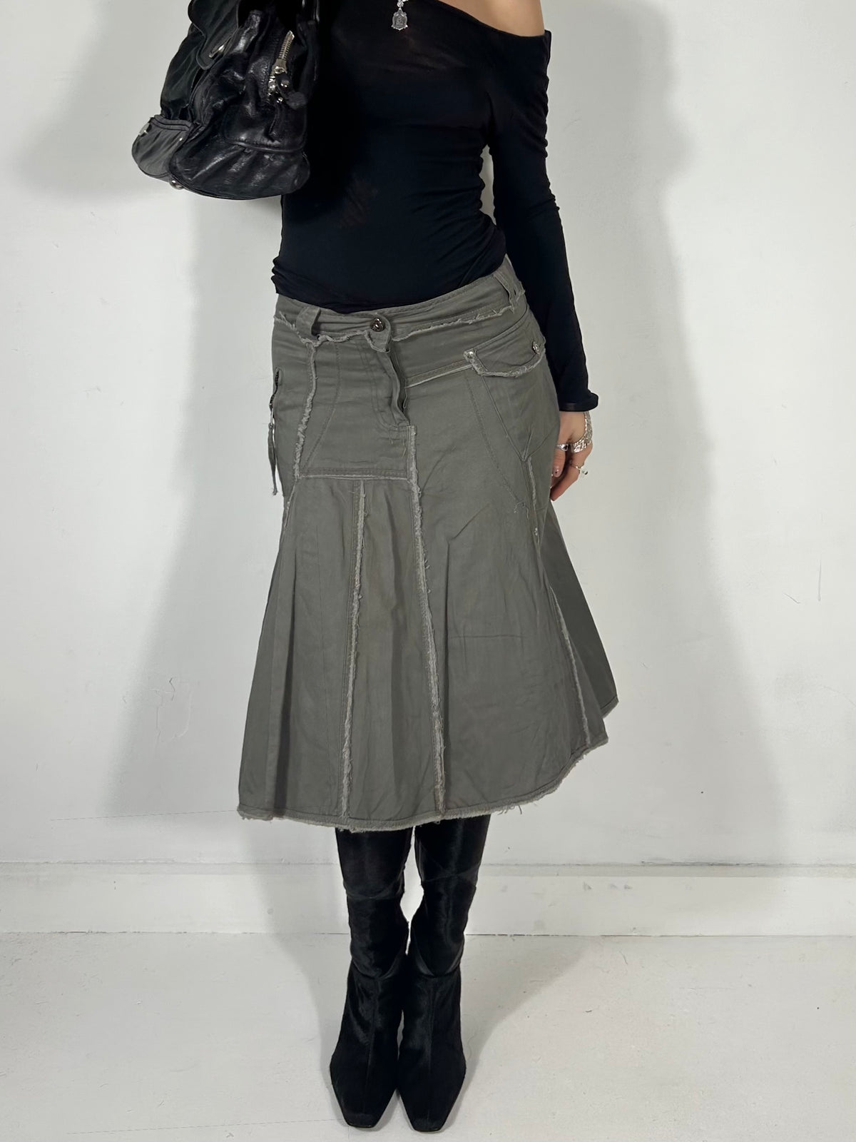 220 Raw Hem Midi