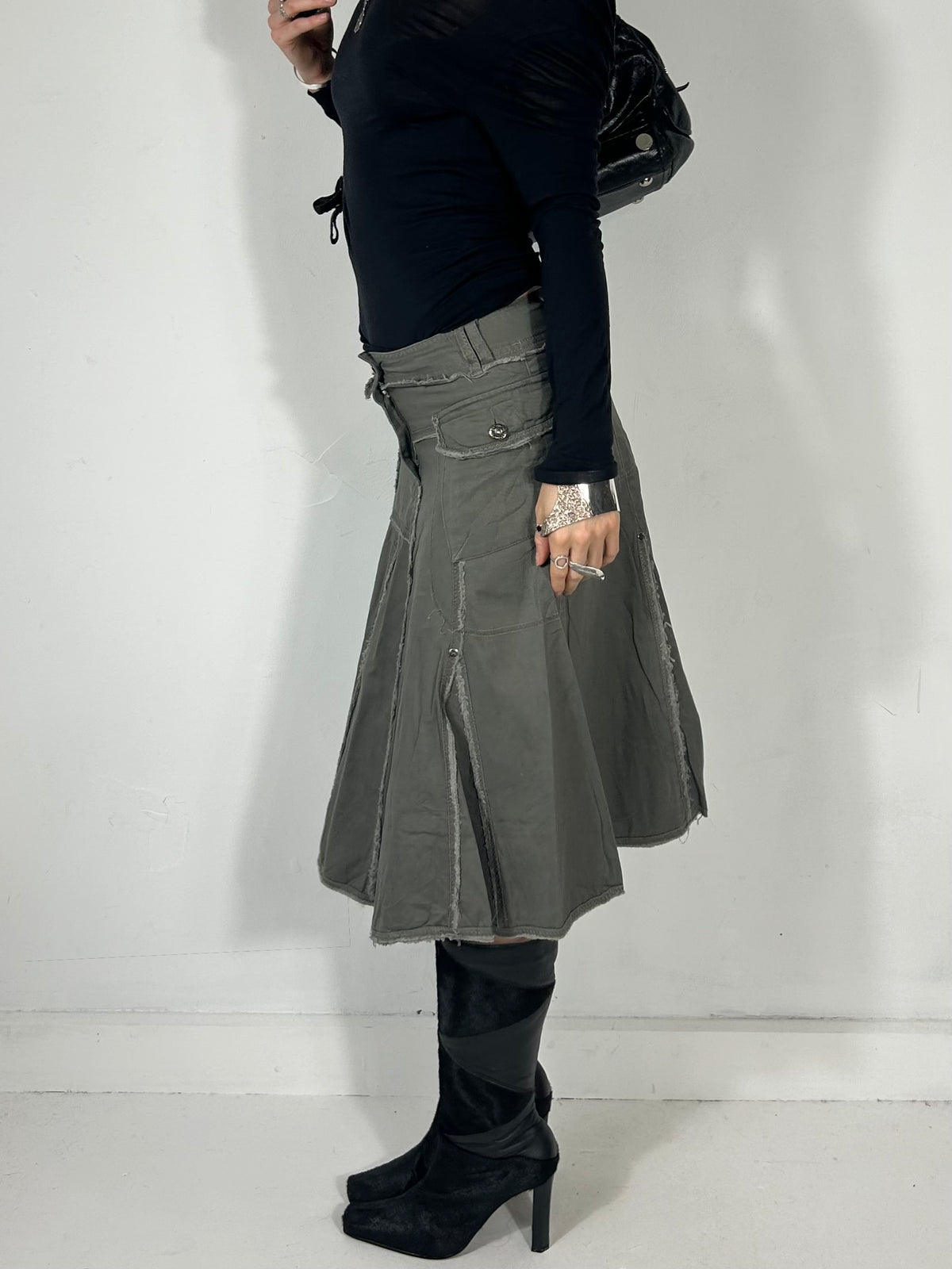 220 Raw Hem Midi