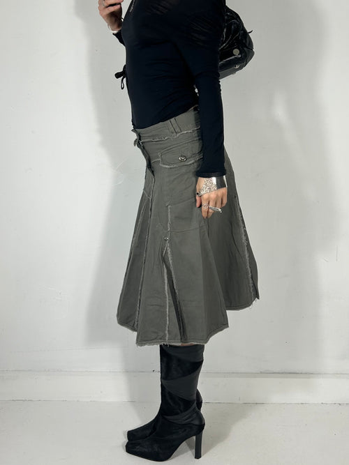 220 Raw Hem Midi