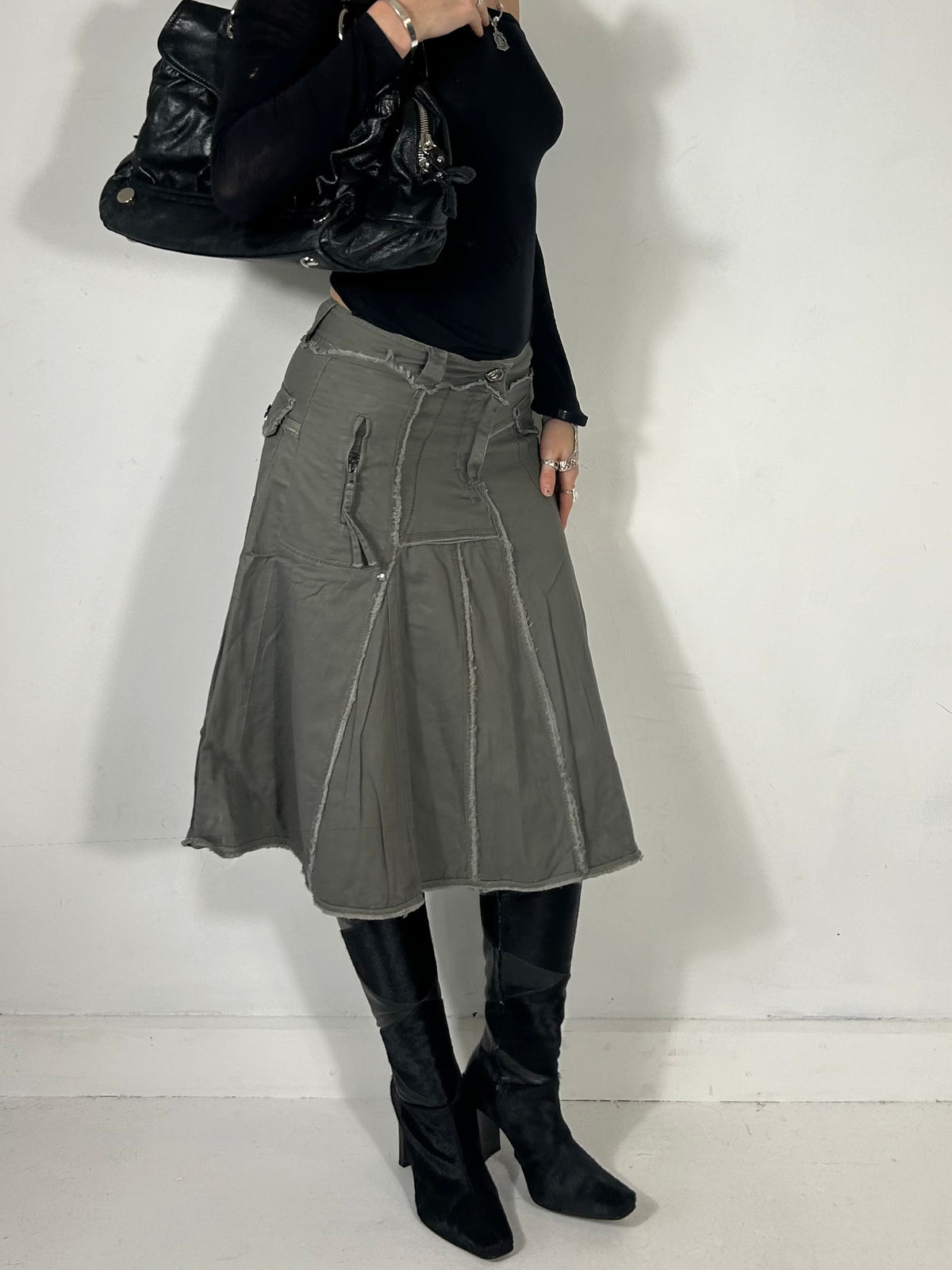 220 Raw Hem Midi