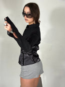 689 Checker Blouse